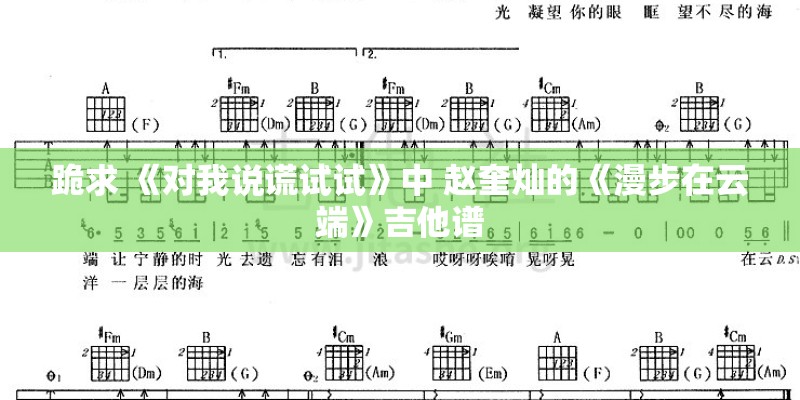 跪求 《对我说谎试试》中 赵奎灿的《漫步在云端》吉他谱