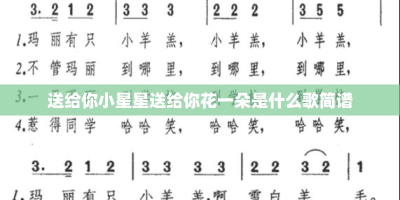 送给你小星星送给你花一朵是什么歌简谱 送给你小星星送给你花一朵是什么歌简谱